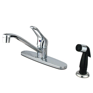 Wyndham One-Handle 4-Hole 8" Centerset Kitchen Faucet with Side Sprayer