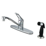 Wyndham One-Handle 4-Hole 8" Centerset Kitchen Faucet with Side Sprayer