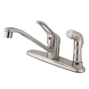 Wyndham One-Handle 3-Hole 8" Centerset Kitchen Faucet with Side Sprayer