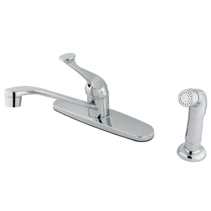 One-Handle 4-Hole 8" Centerset Kitchen Faucet with Side Sprayer