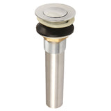 Complement Brass Push Pop-Up Bathroom Sink Drain with Overflow