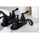 Restoration Double-Handle 3-Hole Deck Mount 4-Inch Centerset Bathroom Faucet with Pop-Up Drain