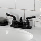 Restoration Double-Handle 3-Hole Deck Mount 4-Inch Centerset Bathroom Faucet with Pop-Up Drain