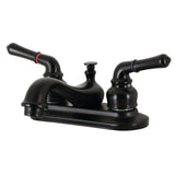 Restoration Double-Handle 3-Hole Deck Mount 4-Inch Centerset Bathroom Faucet with Pop-Up Drain