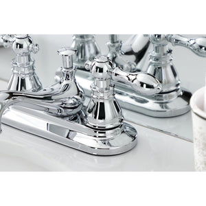 American Classic Double-Handle 3-Hole Deck Mount 4-Inch Centerset Bathroom Faucet with Pop-Up Drain