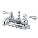 English Vintage Double-Handle 3-Hole Deck Mount 4-Inch Centerset Bathroom Faucet with Pop-Up Drain