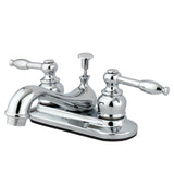 Knight Double-Handle 3-Hole Deck Mount 4-Inch Centerset Bathroom Faucet with Pop-Up Drain