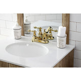 American Classic Double-Handle 3-Hole Deck Mount 4-Inch Centerset Bathroom Faucet with Pop-Up Drain