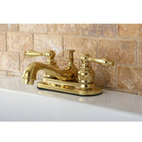 Restoration Double-Handle 3-Hole Deck Mount 4-Inch Centerset Bathroom Faucet with Pop-Up Drain