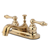 Restoration Double-Handle 3-Hole Deck Mount 4-Inch Centerset Bathroom Faucet with Pop-Up Drain