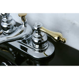 Restoration Double-Handle 3-Hole Deck Mount 4-Inch Centerset Bathroom Faucet with Pop-Up Drain