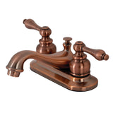 Restoration Double-Handle 3-Hole Deck Mount 4-Inch Centerset Bathroom Faucet with Pop-Up Drain