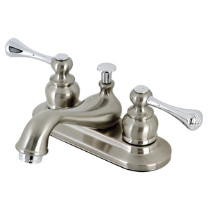 English Vintage Double-Handle 3-Hole Deck Mount 4-Inch Centerset Bathroom Faucet with Pop-Up Drain