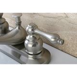 Restoration Double-Handle 3-Hole Deck Mount 4-Inch Centerset Bathroom Faucet with Pop-Up Drain