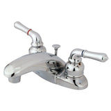 Magellan Double-Handle 3-Hole Deck Mount 4-Inch Centerset Bathroom Faucet with Brass Pop-Up