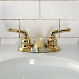 Magellan Double-Handle 3-Hole Deck Mount 4-Inch Centerset Bathroom Faucet with Brass Pop-Up