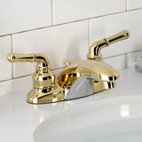 Magellan Double-Handle 3-Hole Deck Mount 4-Inch Centerset Bathroom Faucet with Brass Pop-Up