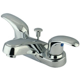 Legacy Double-Handle 3-Hole Deck Mount 4-Inch Centerset Bathroom Faucet with ABS Pop-Up Drain