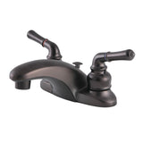 Magellan Double-Handle 3-Hole Deck Mount 4-Inch Centerset Bathroom Faucet with Brass Pop-Up