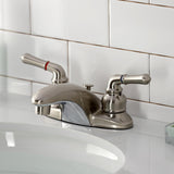 Magellan Double-Handle 3-Hole Deck Mount 4-Inch Centerset Bathroom Faucet with Brass Pop-Up