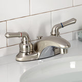 Magellan Double-Handle 3-Hole Deck Mount 4-Inch Centerset Bathroom Faucet with Brass Pop-Up