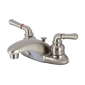 Magellan Double-Handle 3-Hole Deck Mount 4-Inch Centerset Bathroom Faucet with Brass Pop-Up