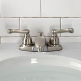 Magellan Double-Handle 3-Hole Deck Mount 4-Inch Centerset Bathroom Faucet with Pop-Up Drain