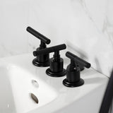 Kaiser Three-Handle Deck Mount Vertical Spray Bidet Faucet with Brass Pop-Up