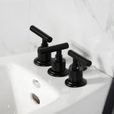 Manhattan Three-Handle Deck Mount Vertical Spray Bidet Faucet with Brass Pop-Up