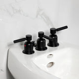 Concord Three-Handle Deck Mount Vertical Spray Bidet Faucet with Brass Pop-Up