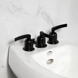 Centurion Three-Handle Deck Mount Vertical Spray Bidet Faucet with Brass Pop-Up