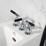 Kaiser Three-Handle Deck Mount Vertical Spray Bidet Faucet with Brass Pop-Up