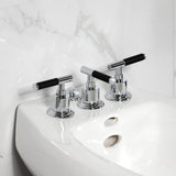 Kaiser Three-Handle Deck Mount Vertical Spray Bidet Faucet with Brass Pop-Up