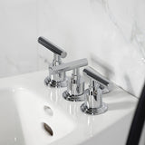 Manhattan Three-Handle Deck Mount Vertical Spray Bidet Faucet with Brass Pop-Up