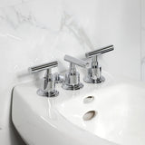 Manhattan Three-Handle Deck Mount Vertical Spray Bidet Faucet with Brass Pop-Up