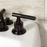 Kaiser Three-Handle Deck Mount Vertical Spray Bidet Faucet with Brass Pop-Up