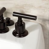 Manhattan Three-Handle Deck Mount Vertical Spray Bidet Faucet with Brass Pop-Up