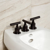 Manhattan Three-Handle Deck Mount Vertical Spray Bidet Faucet with Brass Pop-Up