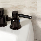 Kaiser Three-Handle Deck Mount Vertical Spray Bidet Faucet with Brass Pop-Up