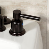 Concord Three-Handle Deck Mount Vertical Spray Bidet Faucet with Brass Pop-Up