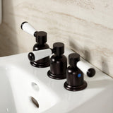 Paris Three-Handle Deck Mount Vertical Spray Bidet Faucet with Brass Pop-Up