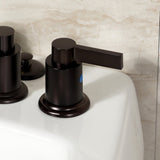 NuvoFusion Three-Handle Deck Mount Vertical Spray Bidet Faucet with Brass Pop-Up