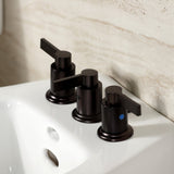 NuvoFusion Three-Handle Deck Mount Vertical Spray Bidet Faucet with Brass Pop-Up