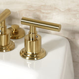 Manhattan Three-Handle Deck Mount Vertical Spray Bidet Faucet with Brass Pop-Up