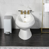 Kaiser Three-Handle Deck Mount Vertical Spray Bidet Faucet with Brass Pop-Up