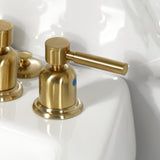 Concord Three-Handle Deck Mount Vertical Spray Bidet Faucet with Brass Pop-Up