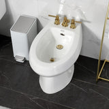 Concord Three-Handle Deck Mount Vertical Spray Bidet Faucet with Brass Pop-Up