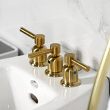 Concord Three-Handle Deck Mount Vertical Spray Bidet Faucet with Brass Pop-Up