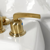 Centurion Three-Handle Deck Mount Vertical Spray Bidet Faucet with Brass Pop-Up