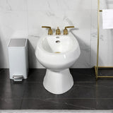 Centurion Three-Handle Deck Mount Vertical Spray Bidet Faucet with Brass Pop-Up